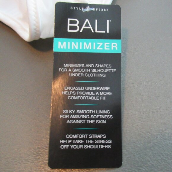 Bali Women's Seamless Underwire Minimizer Bra, While Floral Lace, 38DD - Picture 4 of 6